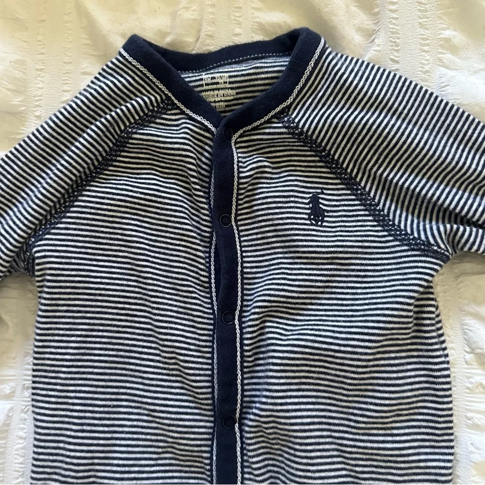 Striped Navy Kids One Piece by Ralph Lauren